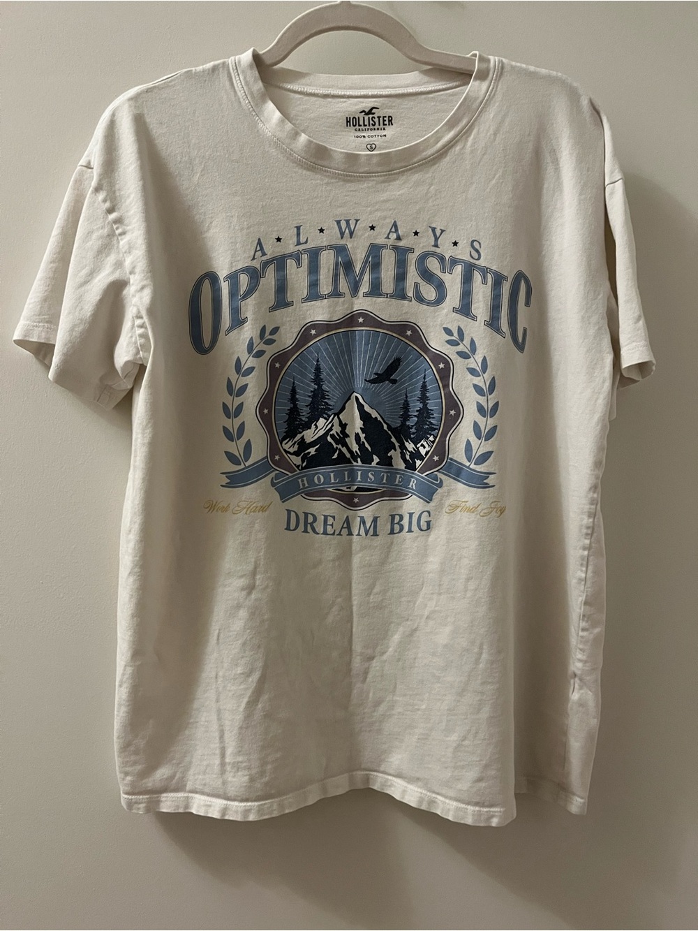 Hollister white oversized graphic tee